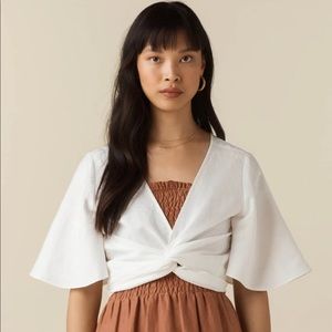 Vetta Flutter Sleeve Wrap Top